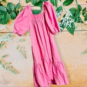 H&M puff sleeve pink dress . Medium